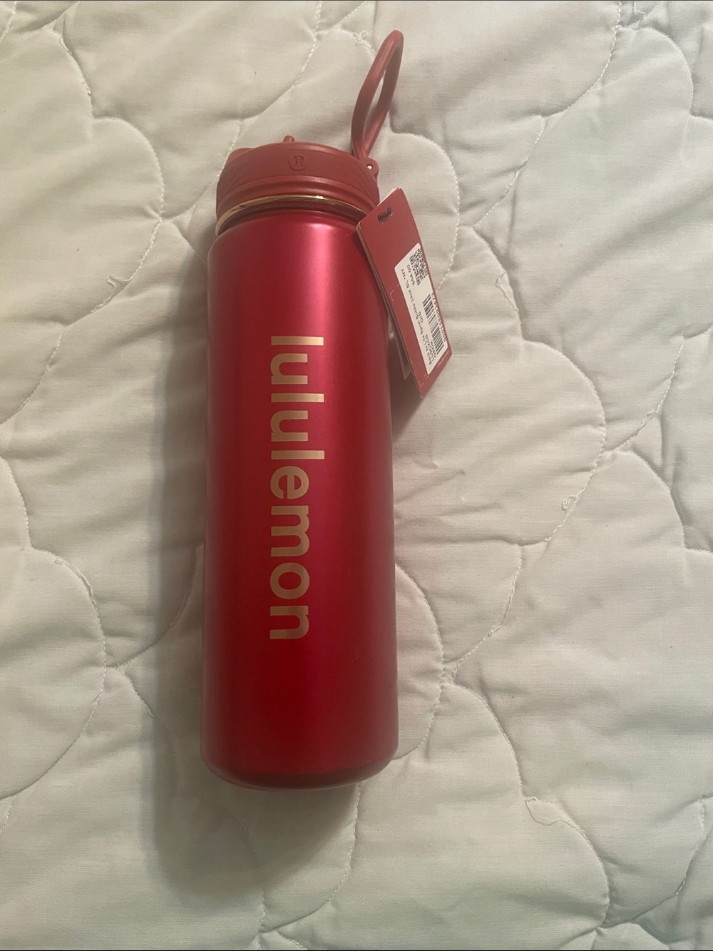lululemon athletica Red Water Bottle with Gold Logo